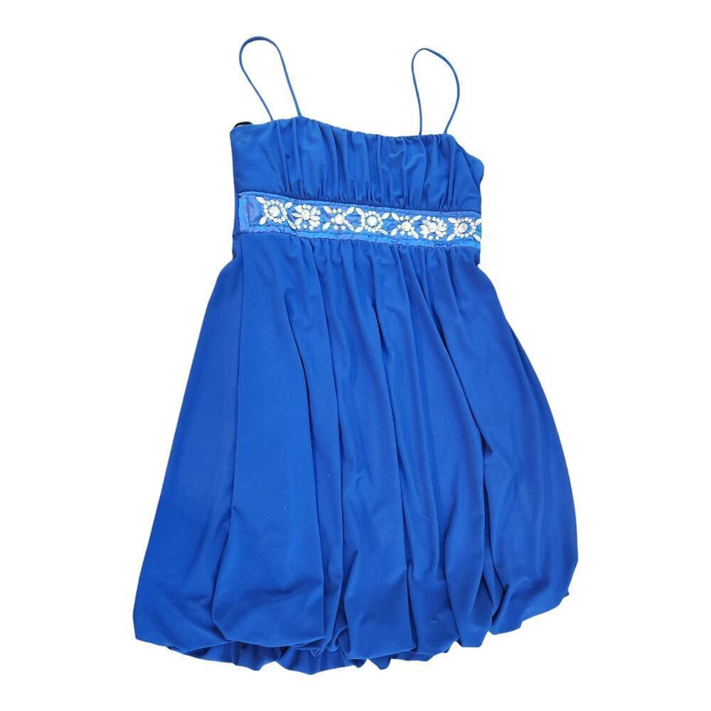 Y2K Taboo blue mini dress sz med.‎ rhinestones 90s babydoll homecoming formal